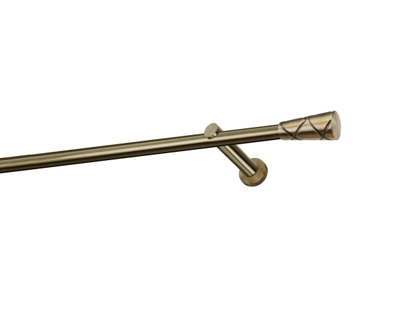 Egysoros 19mm-es függönykarnis - belső sínes rúd - TRAPEZIUM - antik 1