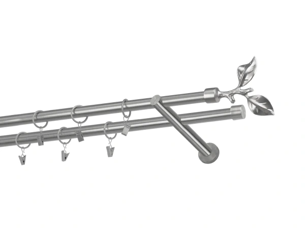 Kétsoros 19x19mm karnis - RÓZSA LEVÉL - satin