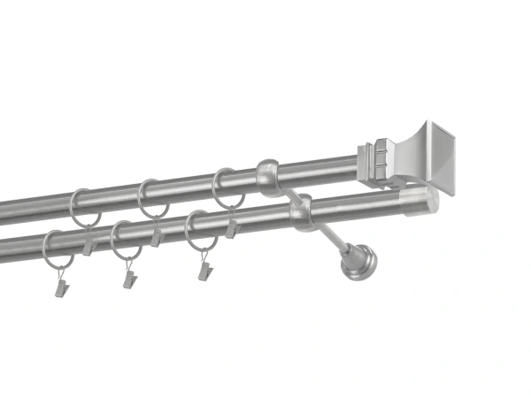 Kétsoros 25x25mm karnis - TORONY - satin