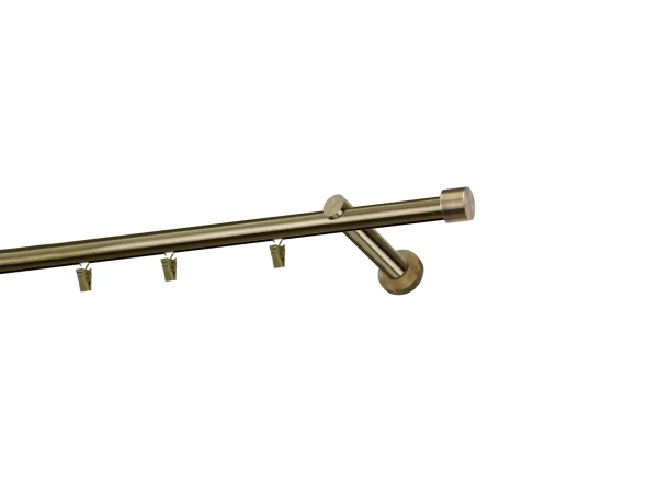 Egysoros 19mm-es függönykarnis - belső sínes rúd - PULLO - antik