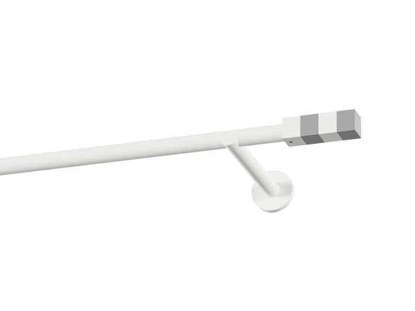 Egysoros 19mm-es függönykarnis - egyszerű rúd - KVADRAT - fehér 1