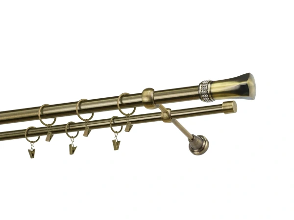 Kétsoros 25x16mm karnis - PLUTON CRYSTAL - antik