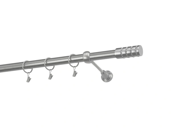 Egysoros 25mm karnis - CYLINDER CRYSTAL - satin