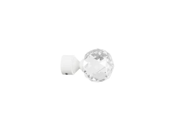 Kétsoros 19x19mm-es függönykarnis - egyszerű rúd - CRYSTAL GOLYÓ - fekete-fehér 2