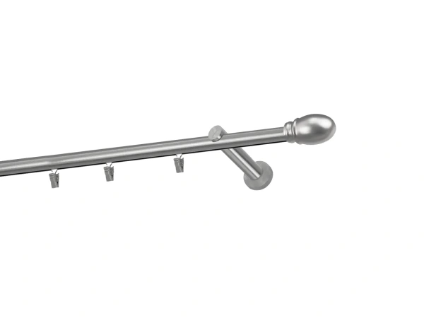Egysoros 19mm-es függönykarnis - belső sínes rúd - BELUNO - satin