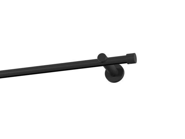 Egysoros 19mm-es függönykarnis - belső sínes rúd - PULLO - fekete 1