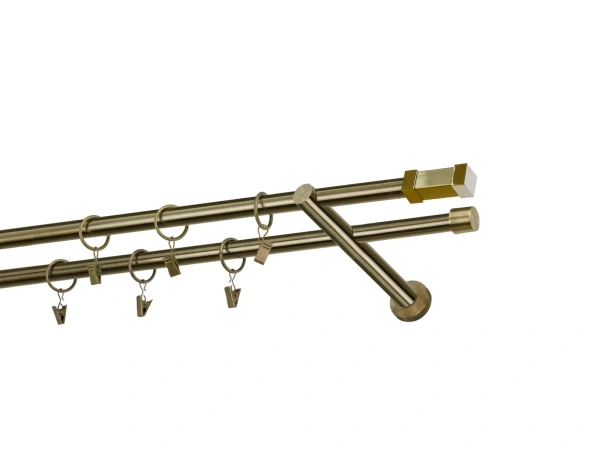 Kétsoros 16x16mm karnis - QUADRO - antik