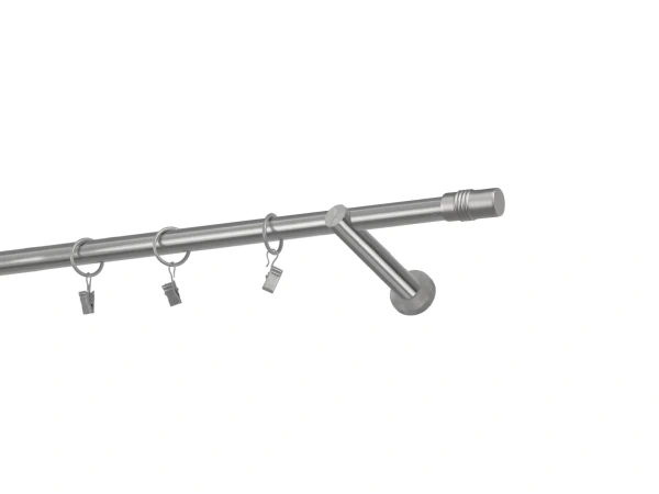 Egysoros 19mm karnis - CYLINDER - satin