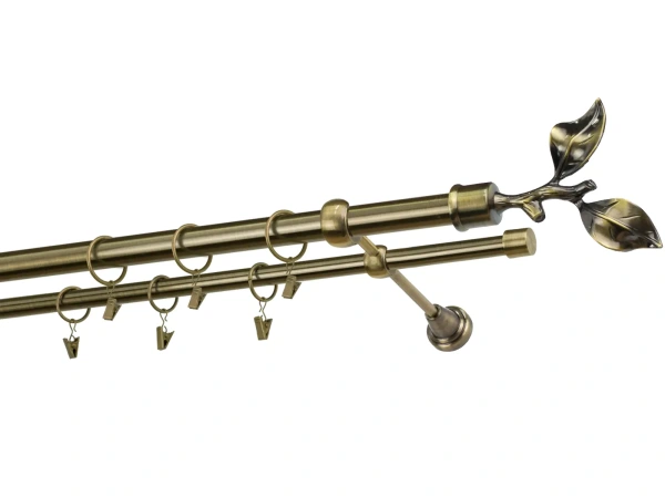 Kétsoros 25x16mm karnis - RÓZSA LEVÉL - antik