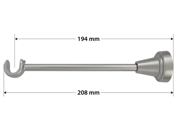 Egysoros 16mm karnis - CYLINDER CRYSTAL - satin 4