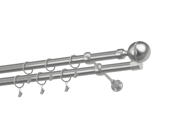 Kétsoros 25x25mm karnis - KALISTO CRYSTAL - satin