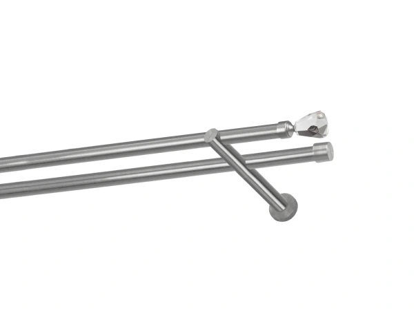 Kétsoros 19x19mm karnis - CRYSTAL CONE - satin 1