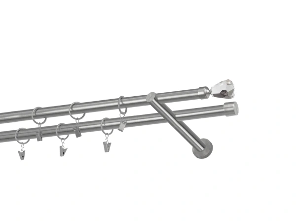 Kétsoros 19x19mm karnis - CRYSTAL CONE - satin