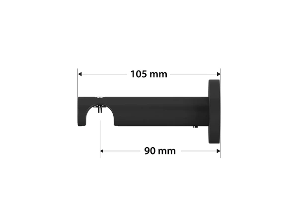 Egysoros 19mm-es függönykarnis - belső sínes rúd - CYLINDER CRYSTAL - fekete 4