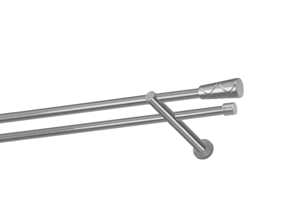 Kétsoros 16x16mm karnis - TRAPEZIUM - satin 1