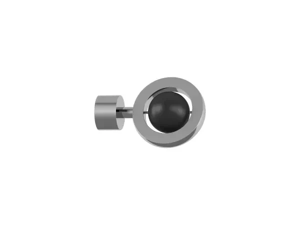 Kétsoros 19x19mm-es függönykarnis - belső sínes rúd - SFERA - fehér-fekete