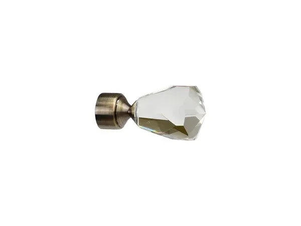 Egysoros 19mm-es függönykarnis - belső sínes rúd - CRYSTAL CONE - antik