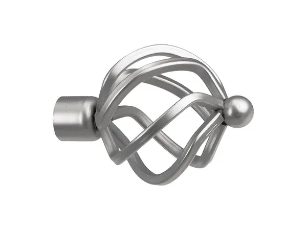 Egysoros 19mm-es függönykarnis - belső sínes rúd - SPIRAL - satin