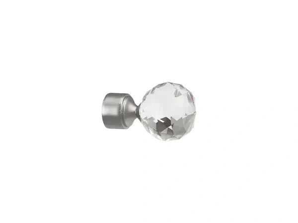 Egysoros 19mm-es függönykarnis - belső sínes rúd - CRYSTAL GOLYÓ - satin