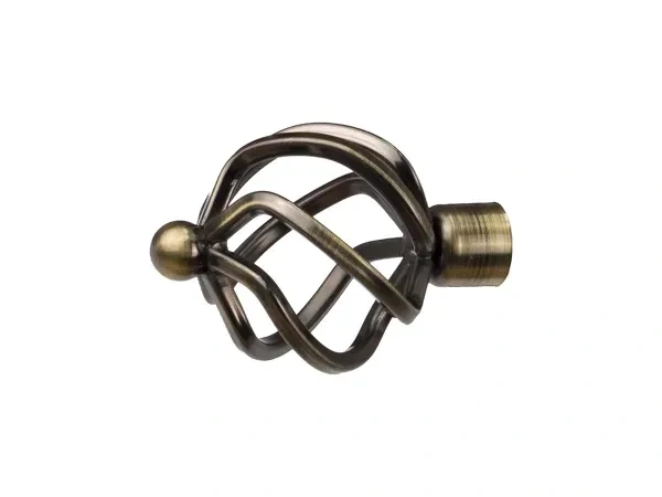 Kétsoros 16x16mm karnis - SPIRAL - antik