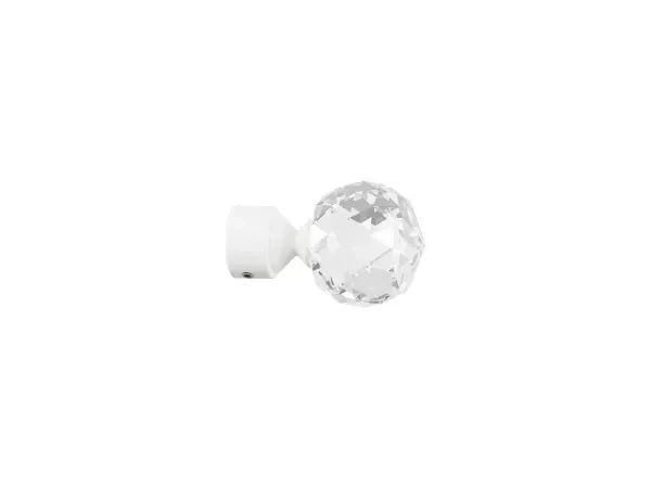 Kétsoros 19x19mm-es függönykarnis - egyszerű rúd - CRYSTAL GOLYÓ - fekete-fehér