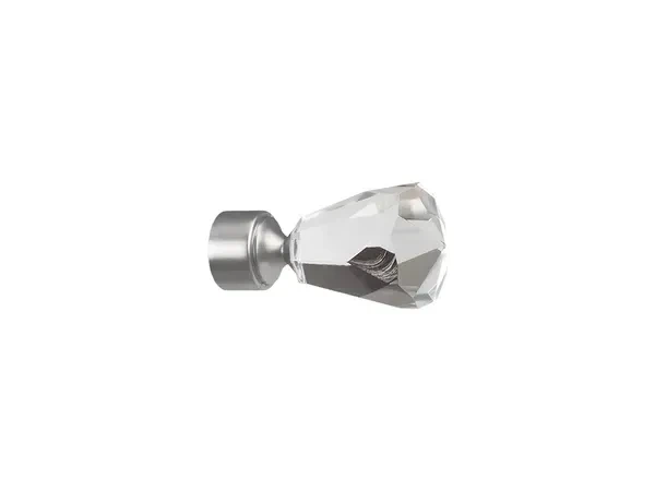 Kétsoros 19x19mm-es függönykarnis - belső sínes rúd - CRYSTAL CONE - satin
