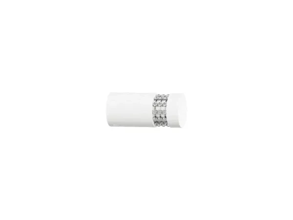 Kétsoros 19x19mm-es függönykarnis - belső sínes rúd - CYLINDER CRYSTAL - fehér