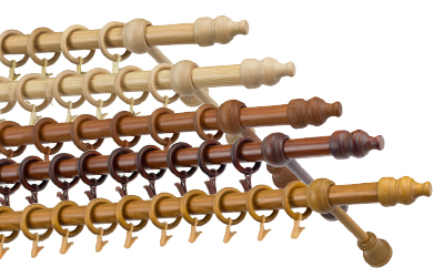 Egysoros 28 mm-es fa függönykarnisok